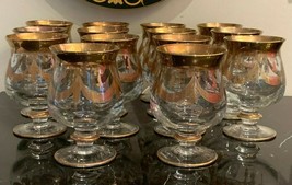 Arte Italica Crystal Medici Gold Brandy Glasses Set of 14 - £395.84 GBP