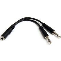 StarTech.com Headset Adapter, Microphone and Headphone Splitter - 3.5mm Male Aux - £12.32 GBP