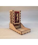 Fairy Dice Tower and Tray Red Acrylic Window COMPACT DESIGN Laser Cut MDF - $29.69
