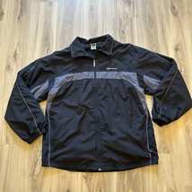 Vintage Reebok Men&#39;s Black Full Zip Lightweight Jacket Size XL Nylon Lining Read - £14.94 GBP