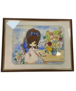 Vtg 1968 60s Artist Marc Porter Watercolor Painting Large Big Eye Girl Mod - $61.39 CAD