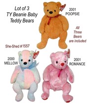 Ty Beanie Babies Romance, Poopsie, Mellow Vintage Lot Of 3 - £14.99 GBP