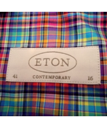 Eton Contemporary Shirt 41 - 16 Long Sleeve Button Plaid - $32.62