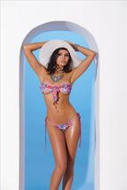 Elegant Moments 82186 Extreme Micro Floral Ruffle Bandeau Top &amp; G-String Thong B - £18.04 GBP