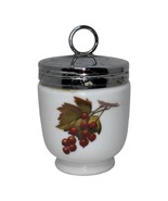 Royal Worcester Porcelain Egg Coddler Peach Berries Vintage England Meta... - $24.30 CAD