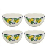 Set Of 4 Royal Norfolk Lemon Printed Dinner Bowls with Blue Rims, 5.5-in - $39.99