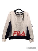 Fila Women Plus Size 4X Calm Graphic Colorbock Sweatshirt White Navy NWT - £15.78 GBP