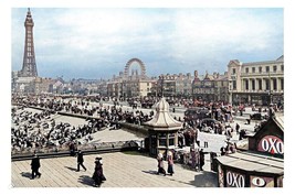 ptc9488 - Lancs - A busy Blackpool&#39;s Central Pier in early 1900s - print 6x4 - $2.80