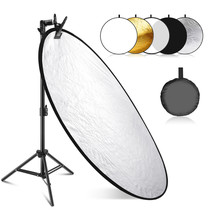 NEEWER 5-in-1 43&#39;&#39;Collapsible Round Light Reflector with Metal Clamp and... - £72.73 GBP