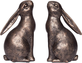 Creative Co-Op Decorative Resin Rabbit Bookends, Bronze, Set of 2 - £57.48 GBP