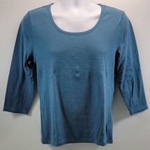 L) Woman Liz Claiborne Blue  100% Cotton Shirt XL - $9.89