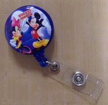 Mickey Minnie Mouse badge reel ID Card holder lanyard retractable Goofy ... - $9.49