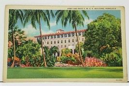 Honolulu Army &amp; Navy YMCA Building 1944 Soldier to NJ Postcard I11 - £7.07 GBP