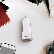 10 Watt 2.1 Amp Dual USB Car Charger-WHITE - £14.25 GBP