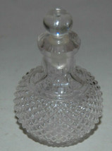 Mini Small Hobnail Perfume Bottle Glass With Stopper 3.25 inch Tall - $12.99