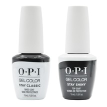 OPI Gelcolor Soak Off LED/UV Gel Top Coat & Base Coat Combo Set. GC 001 & GC 003 - $26.68