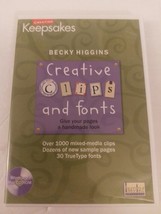 Becky Higgins Creative Clips and Fonts CD-ROM For Windows / Mac Like New - $14.99