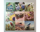 3.5&quot; Birds Tanager Goldfinch Warbler Flowers Nature Scene Square Paper C... - $20.19
