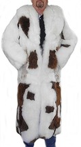 Alpakaandmore Men Fur Coat Baby Alpaca Fur White Brown Spotted Hand Sewn (Medium - £1,448.42 GBP