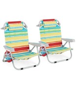 Foldable Backpack Beach Chair with Cup Holder and Storage Pockets Set of... - $244.27 CAD