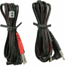 2 Packs Premium Replacement Lead Wires for TENS and EMS units 45&quot; Length Black - £6.42 GBP