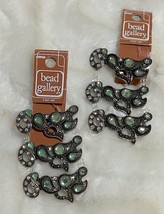 Bead Gallery Sliders Metal Green Glass Paisley Set Of 2 Nwt - £7.36 GBP