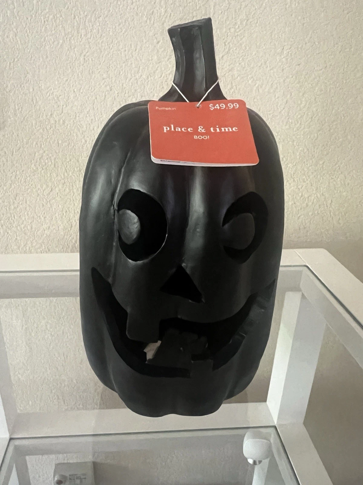 JoAnn Halloween Black Light Up Jack o Lantern Pumpkin Place &amp; Time Decor - $9.99