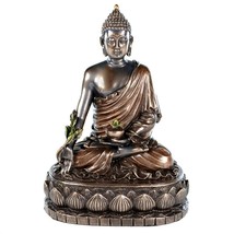 Medicine Buddha Statue 5.5&quot; Buddhist Icon High Quality Meditation Bronze Resin - £34.32 GBP