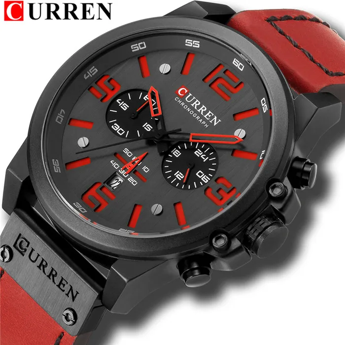 New Men Watch Top Brand Luxury Mens Quartz Wristwatches Male Leather Mil... - £38.70 GBP