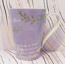 Secret Garden Purple Floral 12 oz. Ceramic Coffee  Mug Cup - $12.59