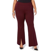 NWT Womens Petite Size 28W 28WP INC Purple Burgundy Ponte Knit Slit-Front Pants - £19.94 GBP