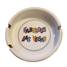 Vtg Fabulous Las Vegas Souvenir Ash Tray Gold Cigarette Holders Colorful Ceramic - £14.67 GBP