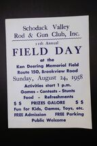 Vtg 11th Annual Field Day Schodack Valley NY Rod &amp; Gun Club 1958 Ephemer... - $19.99