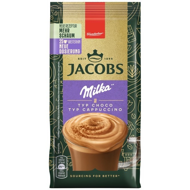 JACOBS Cappuccino CHOCO w/ MILKA chocolate Refill Bag 400g FREE SHIPPING - $16.82