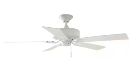 Hampton Bay Barrow Island Ceiling Fan, 52 in. Indoor/Outdoor, White - $56.09