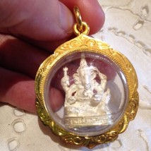 Transparent Tubé Sculpté Manuellement Ganesh Pendentif - £27.59 GBP