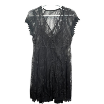 Torrid Lace Midi Dress Black Size 1X Cap Sleeve V-Neck Button Up A-Line ... - £29.75 GBP