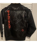 Star Wars Satin Jacket Youth Small Black Tie Fighter Full Zip - $31.44 CAD