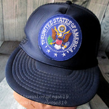 Vintage United States of America Seal Patch Mesh Snapback Trucker Hat Ca... - £26.05 GBP