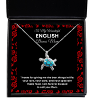 English Bonus Mom Necklace Gifts - To My Wonderful Bonus Mom - Turtle Pendant  - £39.27 GBP