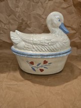 Vintage Country Duck Ceramic Heart And Spongeware Tureen - $31.98 CAD