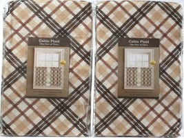 2 Packages Colordrift Pair Of Tiers 58"W x 24"L Cabin Plaid 200-417 One Size image 1