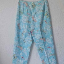VTG Talbots Women 8 Blue Pants Satin High Waist Crop Flower Butterfly Li... - £14.18 GBP