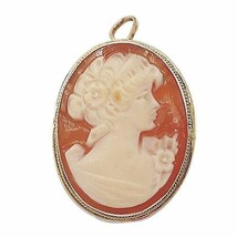 VINTAGE VERMEIL SHELL CAMEO BROOCH PENDANT - £160.75 GBP