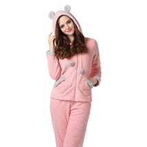 RH Women&#39;s Comfy Hooded Ears Two Piece Long Sleepwear Lounge Pajama Set ... - $24.99