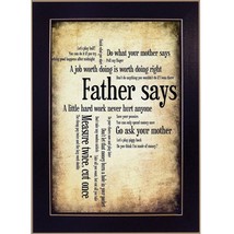 Father Says 1 Black Framed Print Wall Art - $1,489.32 MXN