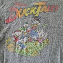 Disney Duck Tales T-Shirt Sz M Gray Retro Faded Graphic Cotton Short Sleeve - £4.99 GBP