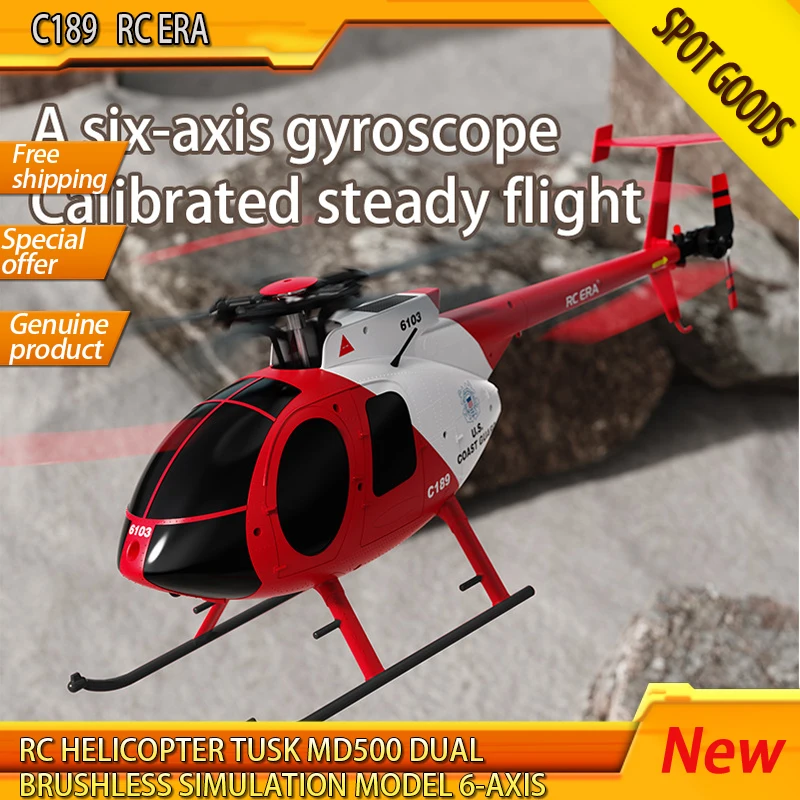 C189 RC ERA New 1:28 RC Helicopter Tusk MD500 Dual Brushless Simulation Model - £215.36 GBP+