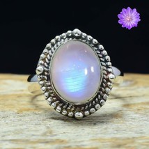 Rainbow Moonstone Gemstone 925 Silver Ring Handmade Jewelry Ring For Women - £7.34 GBP
