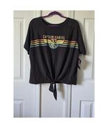 Captain Marvel Rainbow Stripe Tie Front T Shirt Top Women&#39;s 3XL Marvel C... - €10,27 EUR